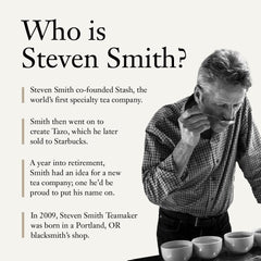 Steven Smith Teamaker Black Lavender sachets offer a calming aroma and relaxing afternoon break.