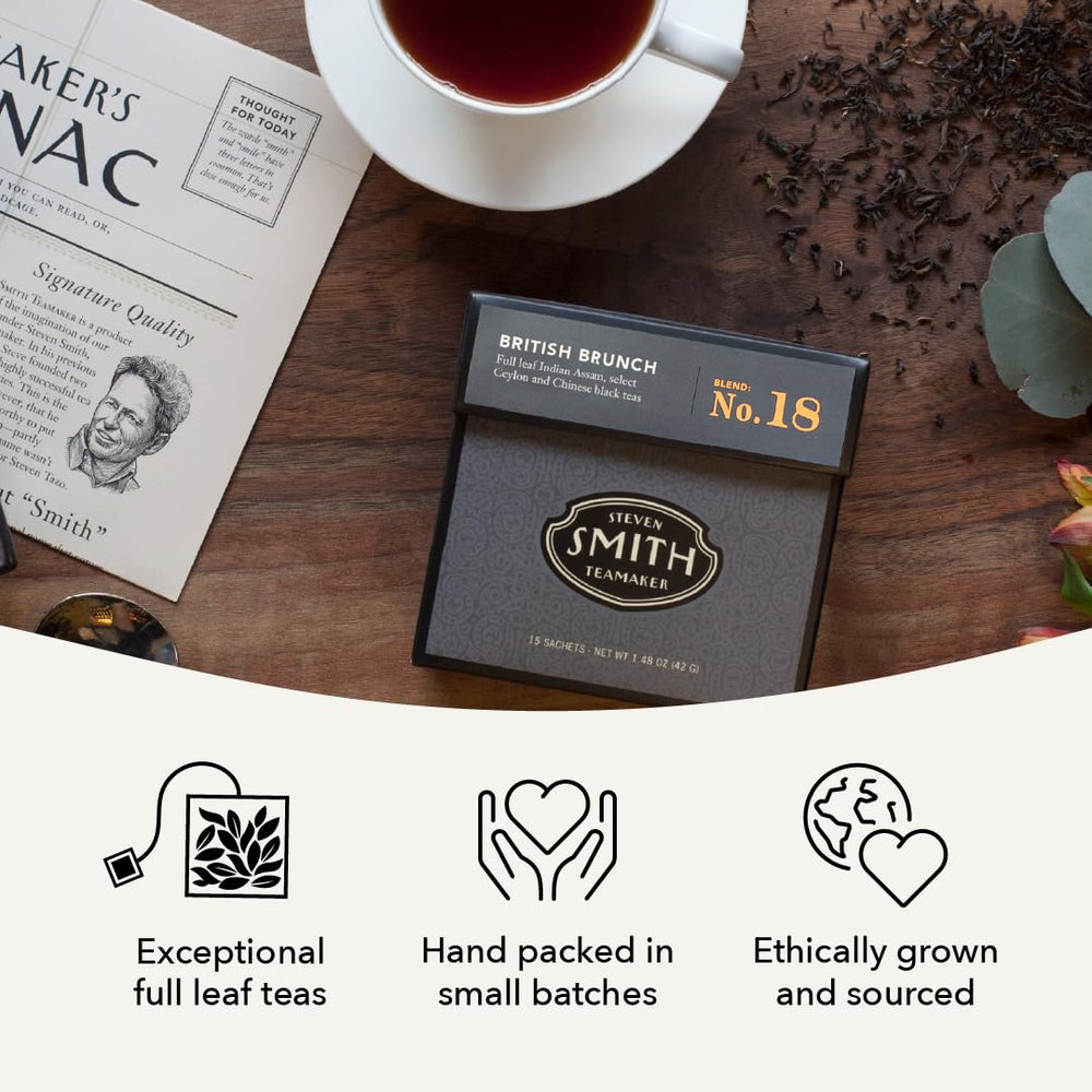 Close-up of the British Brunch No. 18 box highlighting craftsmanship and branding.