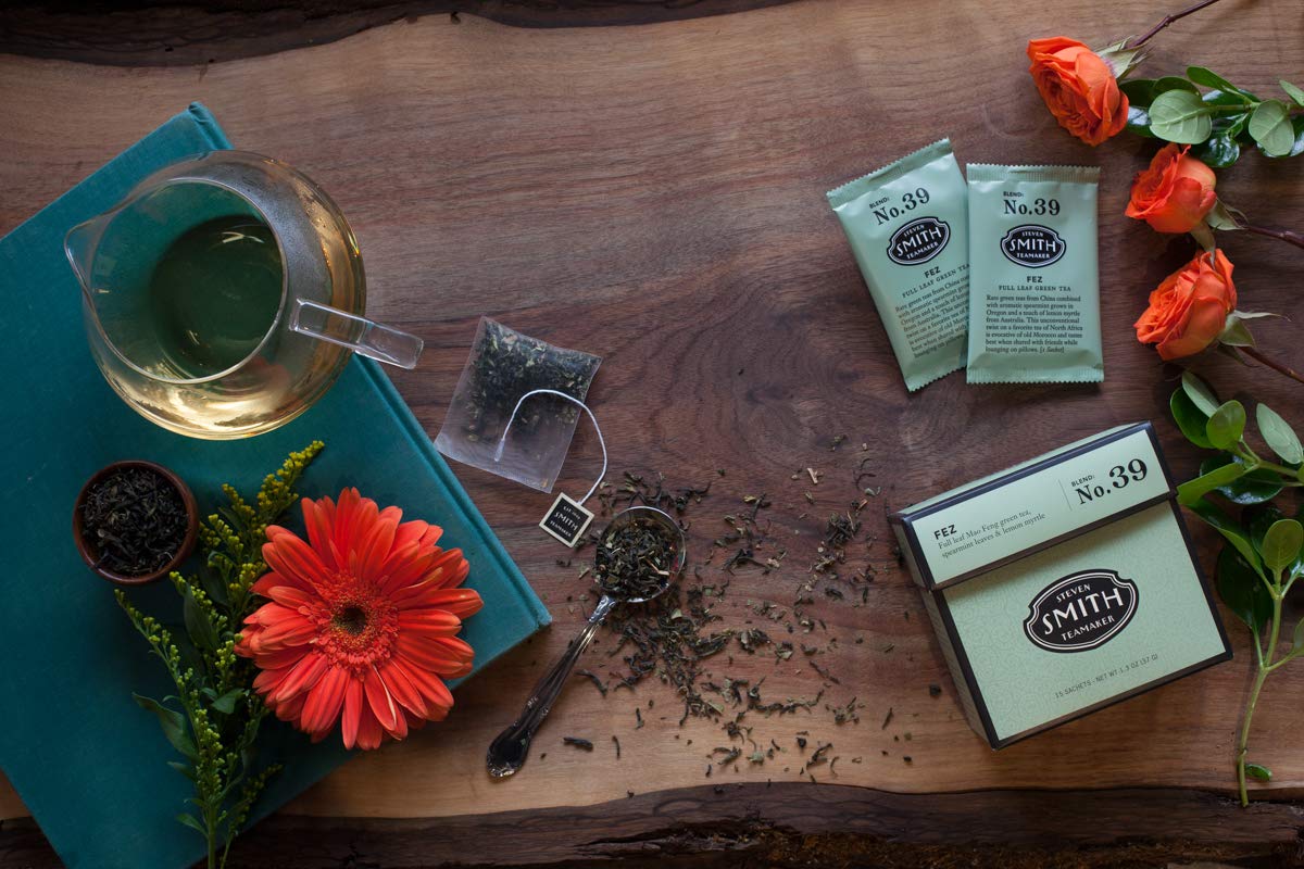 Mao Feng green tea bases Fez Blend No. 39 with delicate, vegetal character