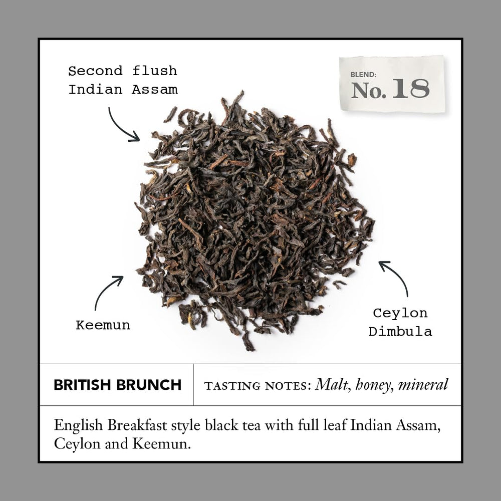 Full-leaf black tea sachets by Steven Smith Teamaker ready for a flavorful cup.