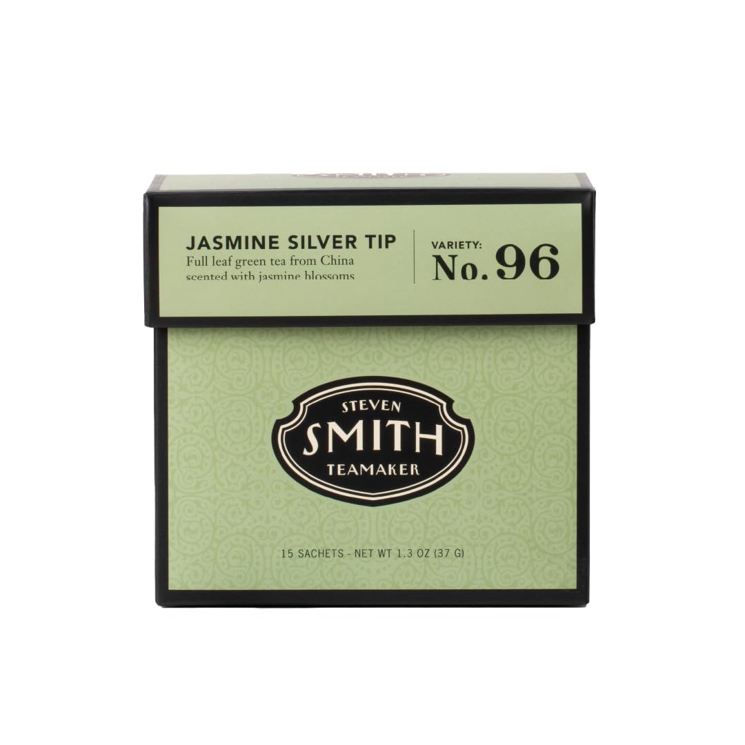 Steven Smith Teamaker Jasmine Silver Tip 96 green tea bag with jasmine aroma for a gentle lift