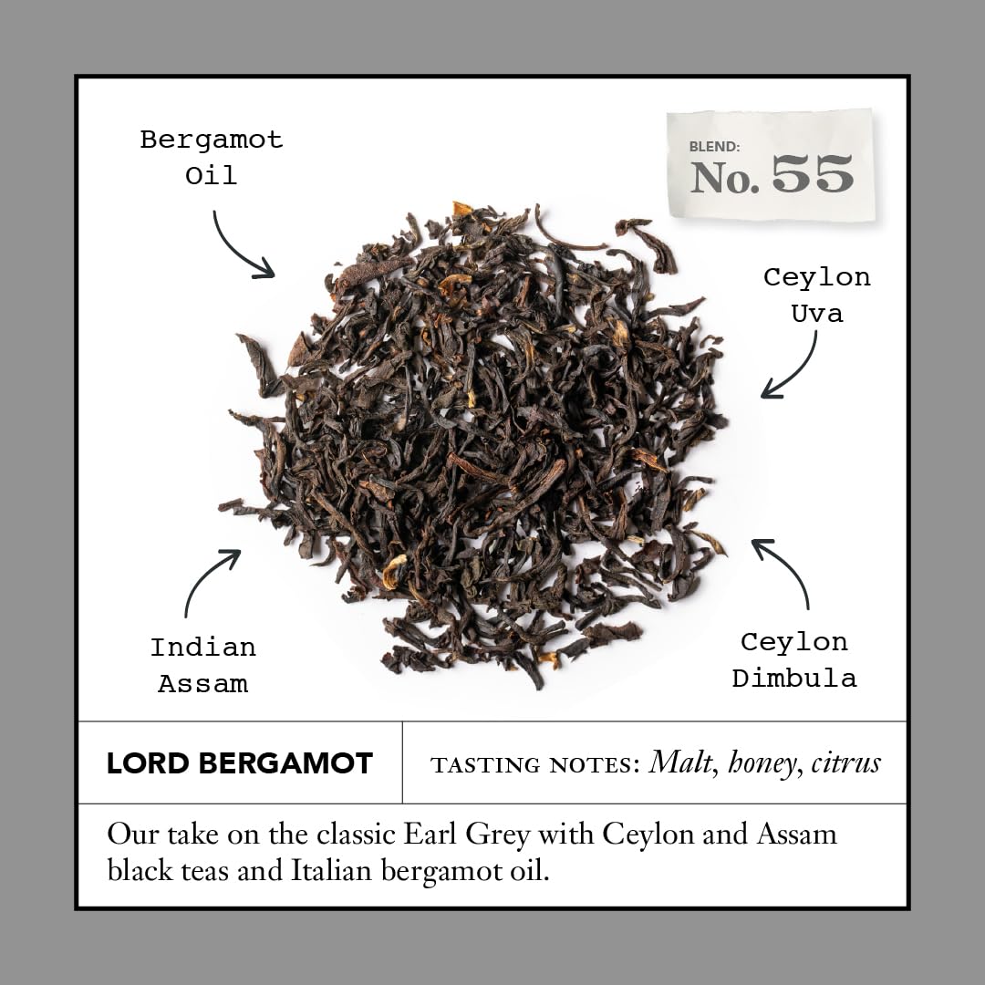 Steven Smith Teamaker Lord Bergamot No. 55 full-leaf tea sachets arranged for premium moments.