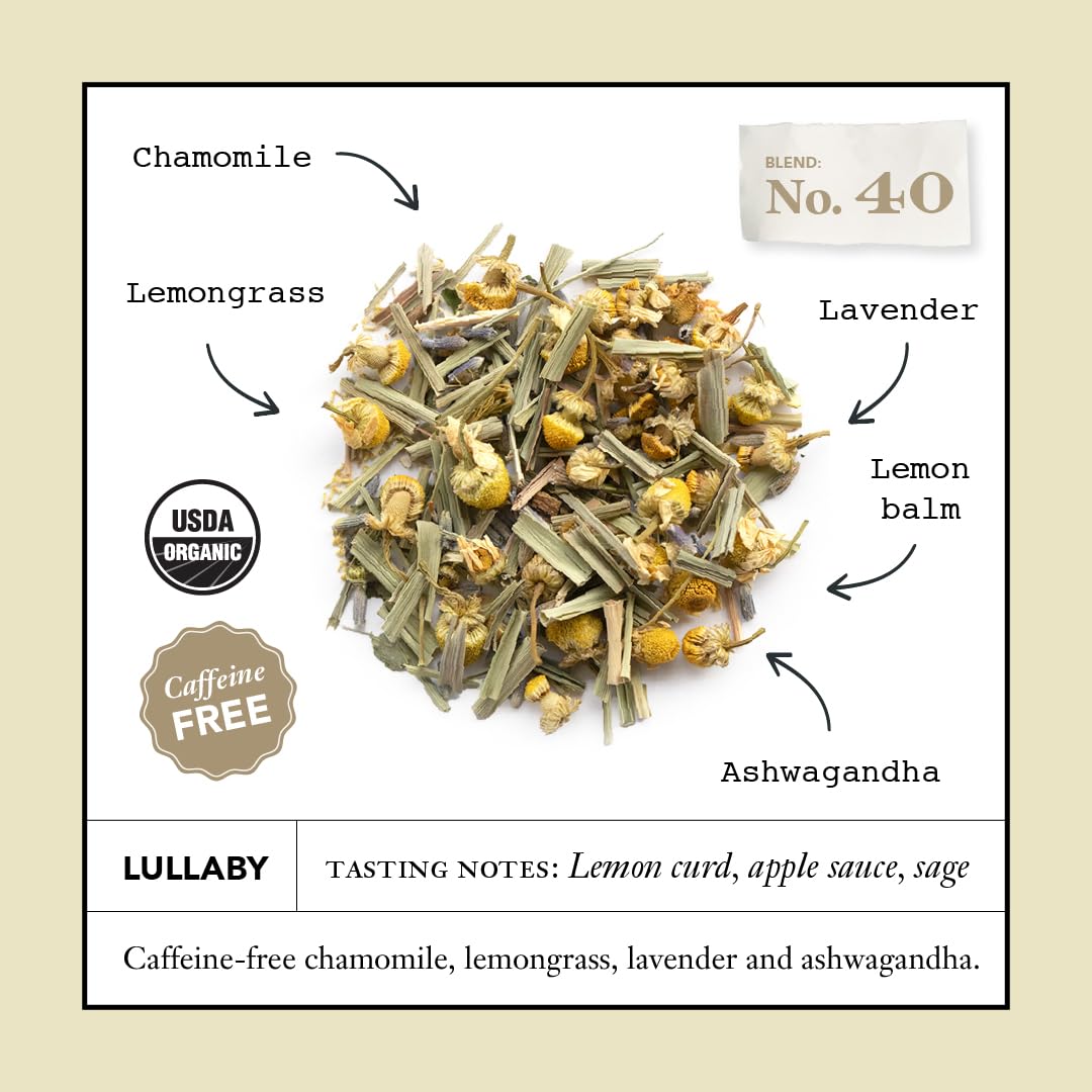 Lullaby 40 chamomile scent highlights calming floral notes.