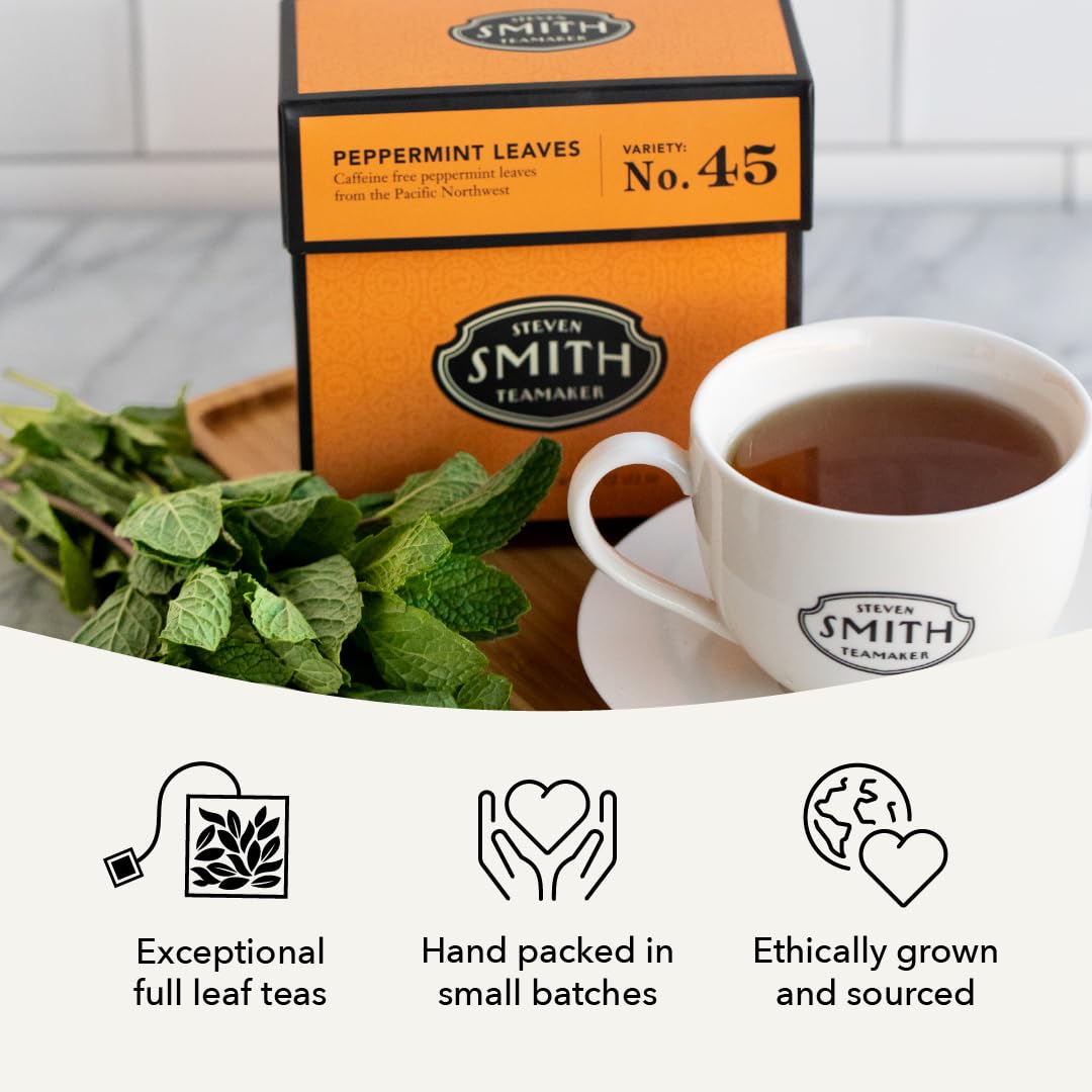 Plant-based sachets for Peppermint Leaves No. 45 emphasizing sustainability