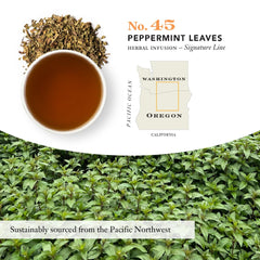Closeup of Peppermint Leaves No. 45 sachets highlighting artisanal craftsmanship