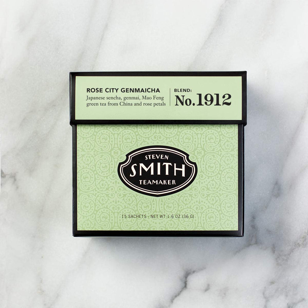 Steven Smith Teamaker Rose City Genmaicha No. 1912 genmai roasts for a comforting cup