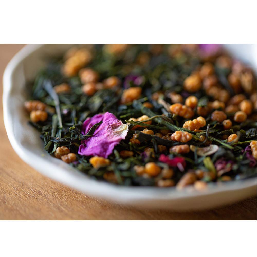 Steven Smith Teamaker Rose City Genmaicha No. 1912 sachets enable easy brew with full flavor