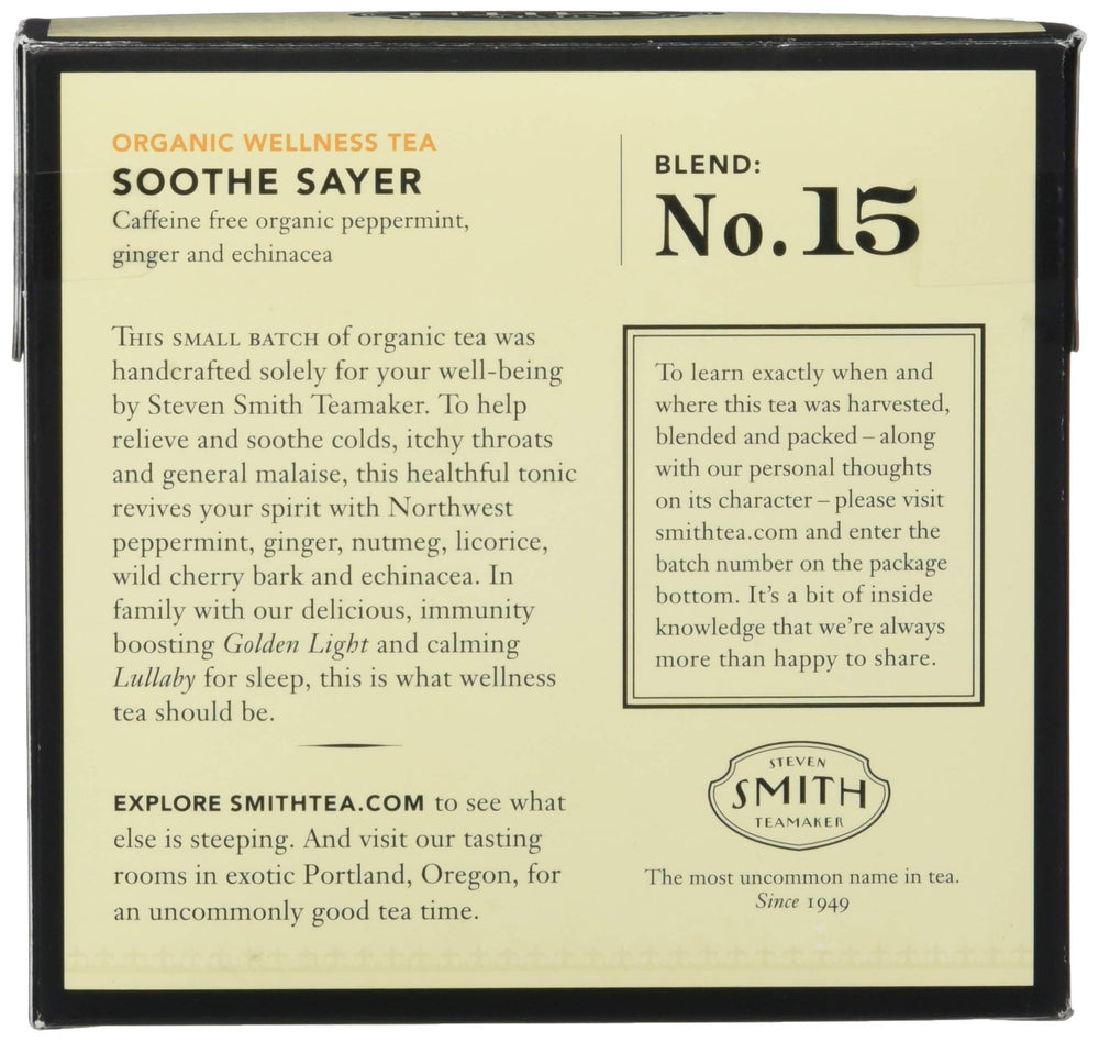Brewing No. 15 tea in a cup reveals peppermint and ginger aroma.