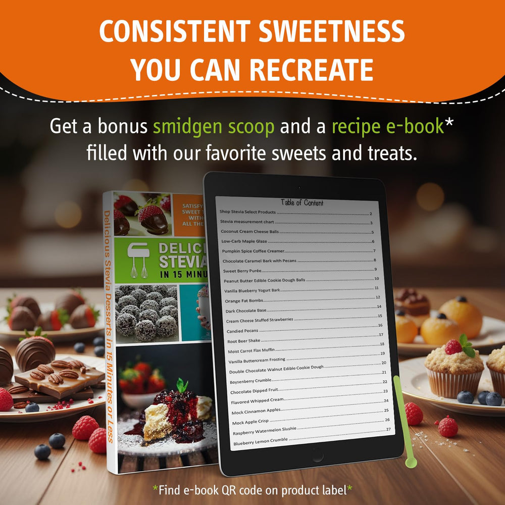 Stevia Select USDA Organic seal highlights trusted, non-GMO stevia option.