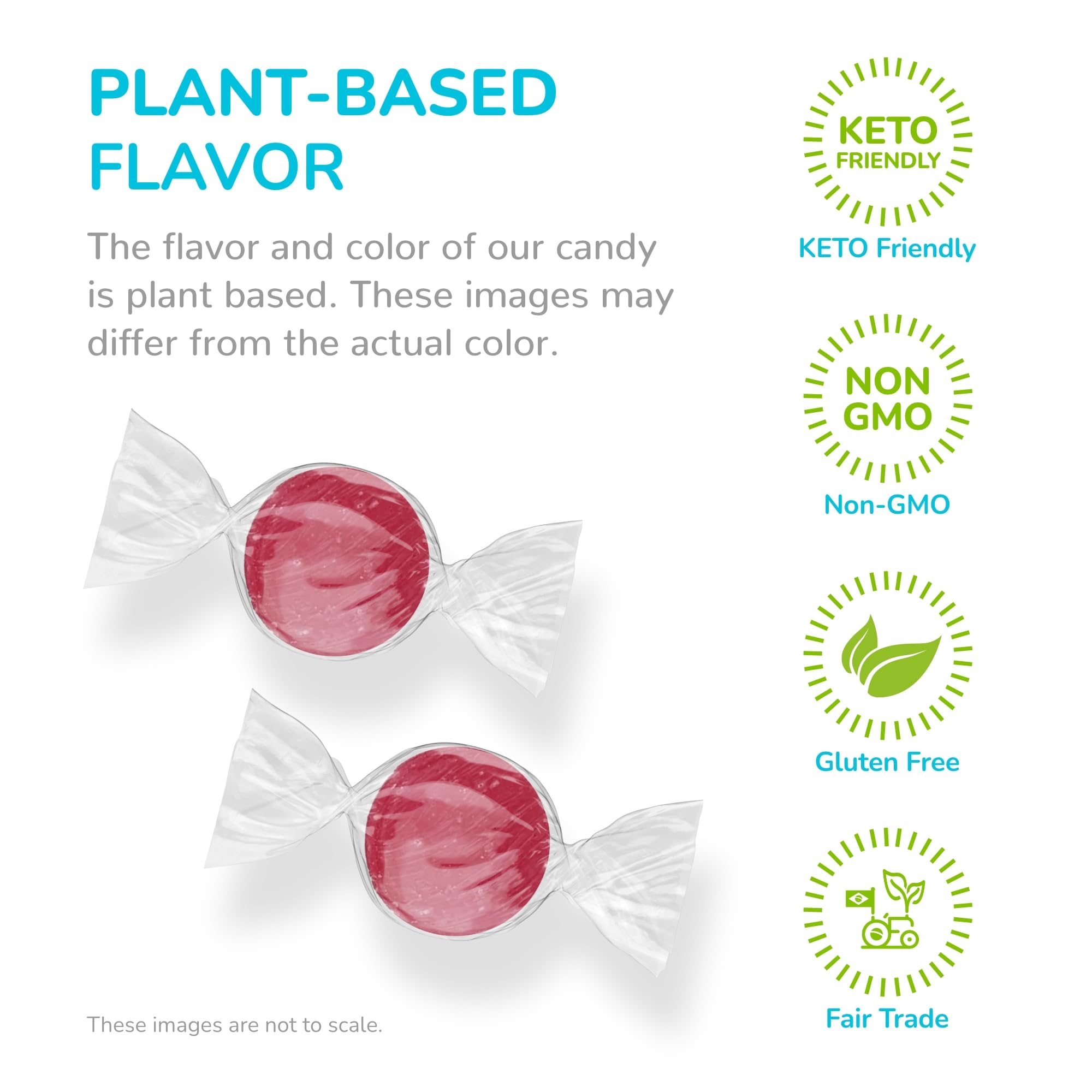 Gluten-free and keto-friendly Stevita candy with natural strawberry flavor.