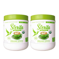 Stevita Organic Stevia-Erythritol jar with zero-calorie sweetness ideal for recipes
