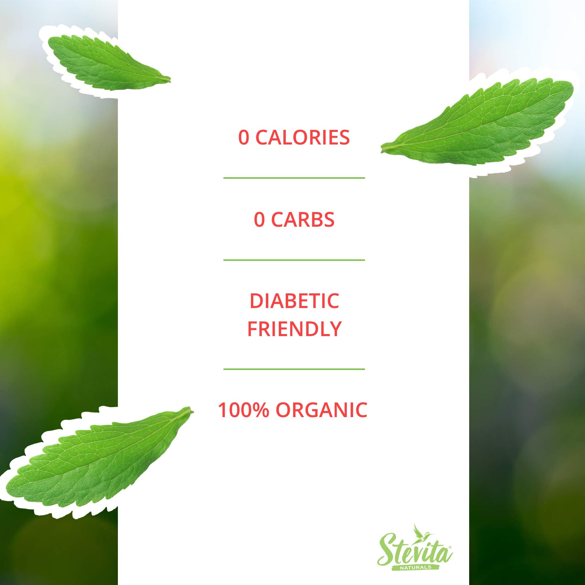 Stevita Organic Stevia packaging preserves freshness in a sealed container