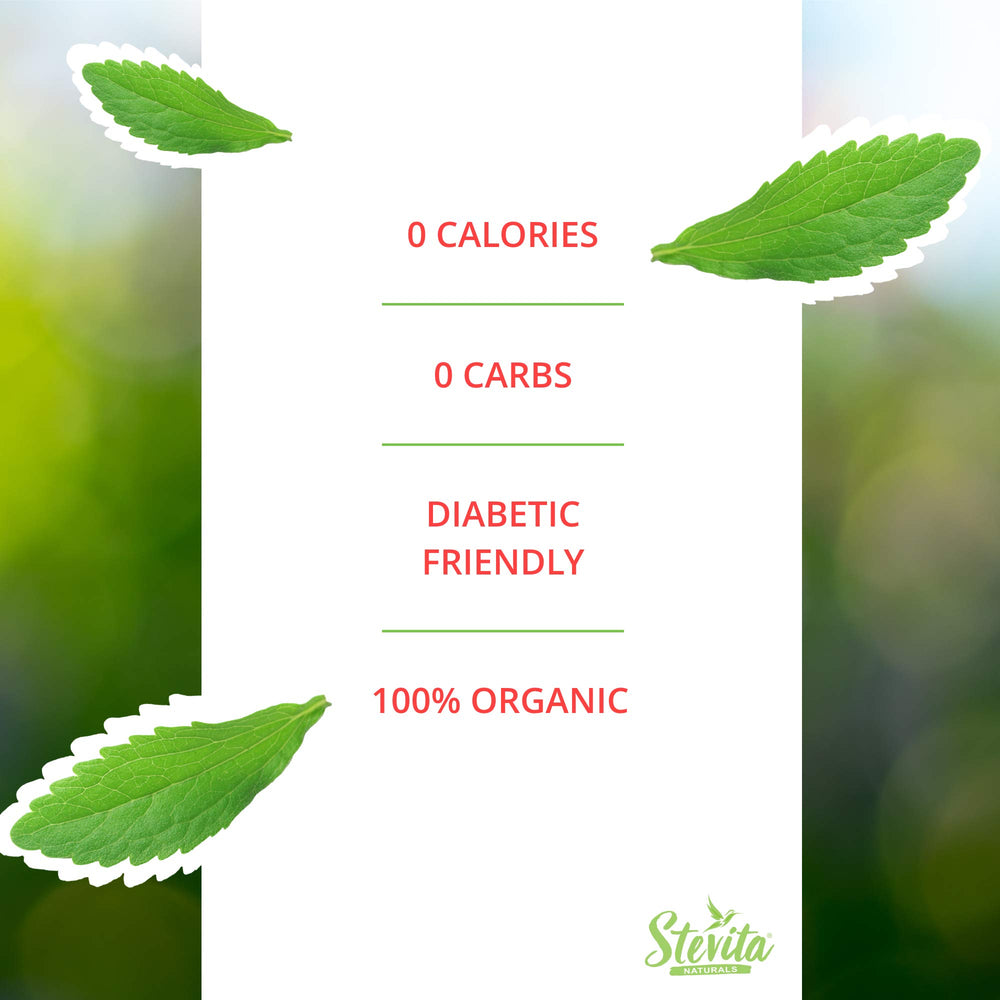 Stevita Organic Stevia packaging preserves freshness in a sealed container