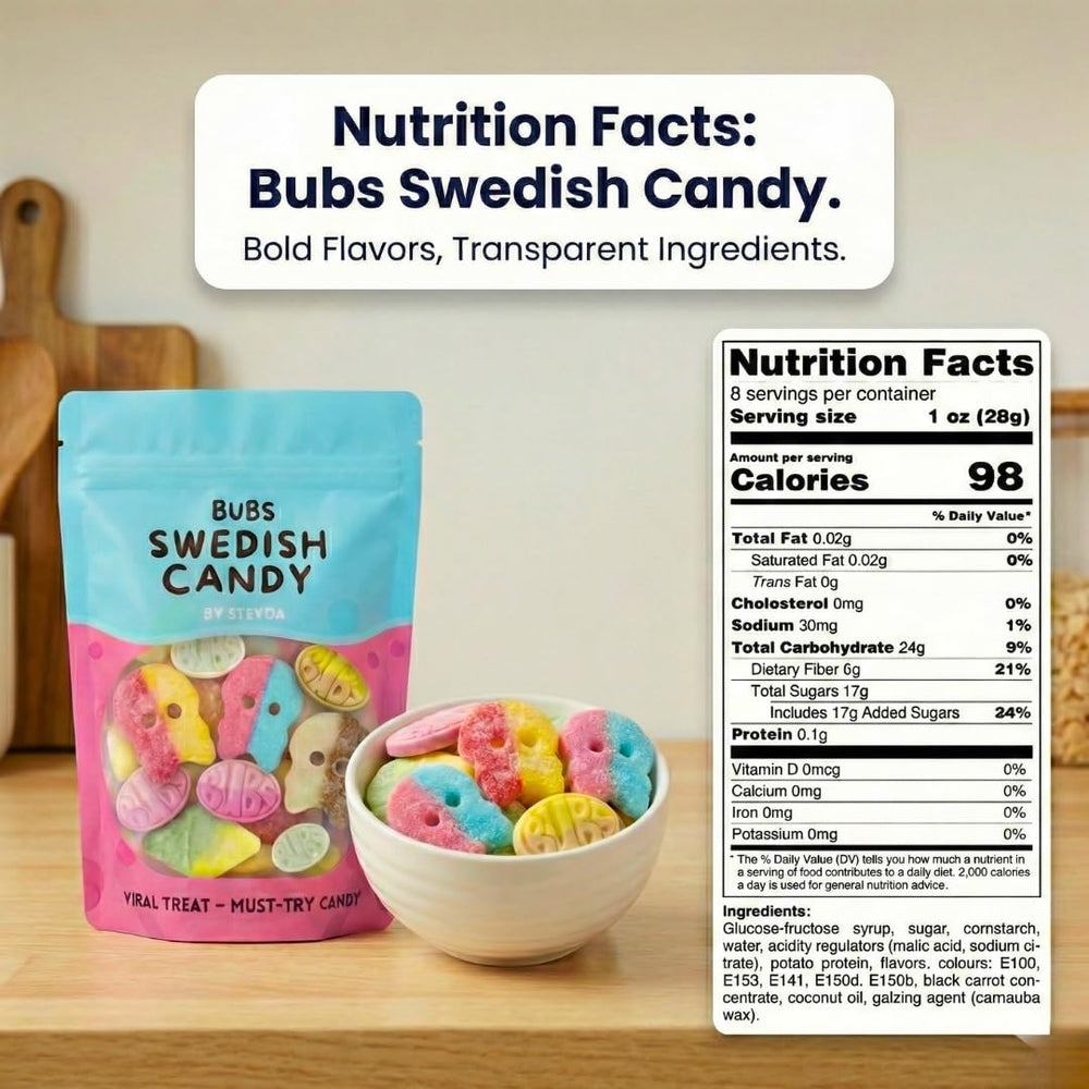 STEYDA BUBS foam-texture gummies show soft, chewy bite and airy candy foam.