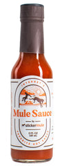 Sticker Mule Mule Sauce bottle with habanero heat for bold flavor.