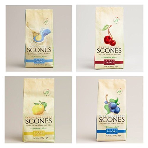Sticky Fingers Scones Mix Variety Pack with four flavors, ideal for quick at-home baking