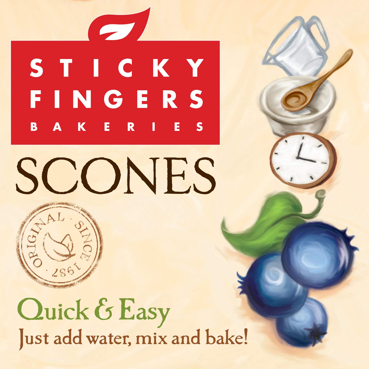 Sticky Fingers Bakeries wild blueberry scone glaze drizzle to finish and flavor boost.