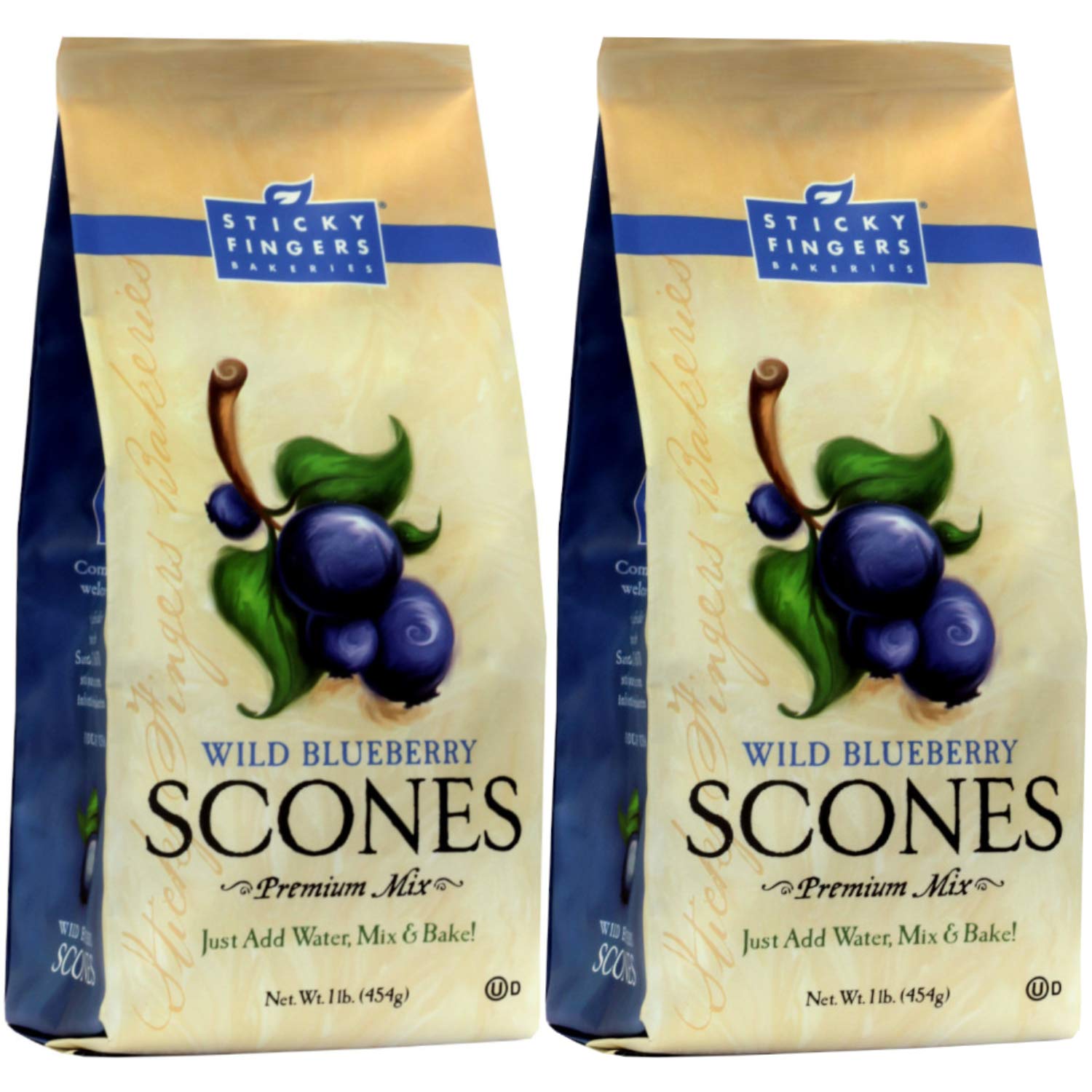Sticky Fingers Bakeries wild blueberry scone mix assembly for quick, delicious homemade scones.