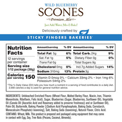 Sticky Fingers Bakeries wild blueberry scone mix dry ingredients laid out for prep and planning.