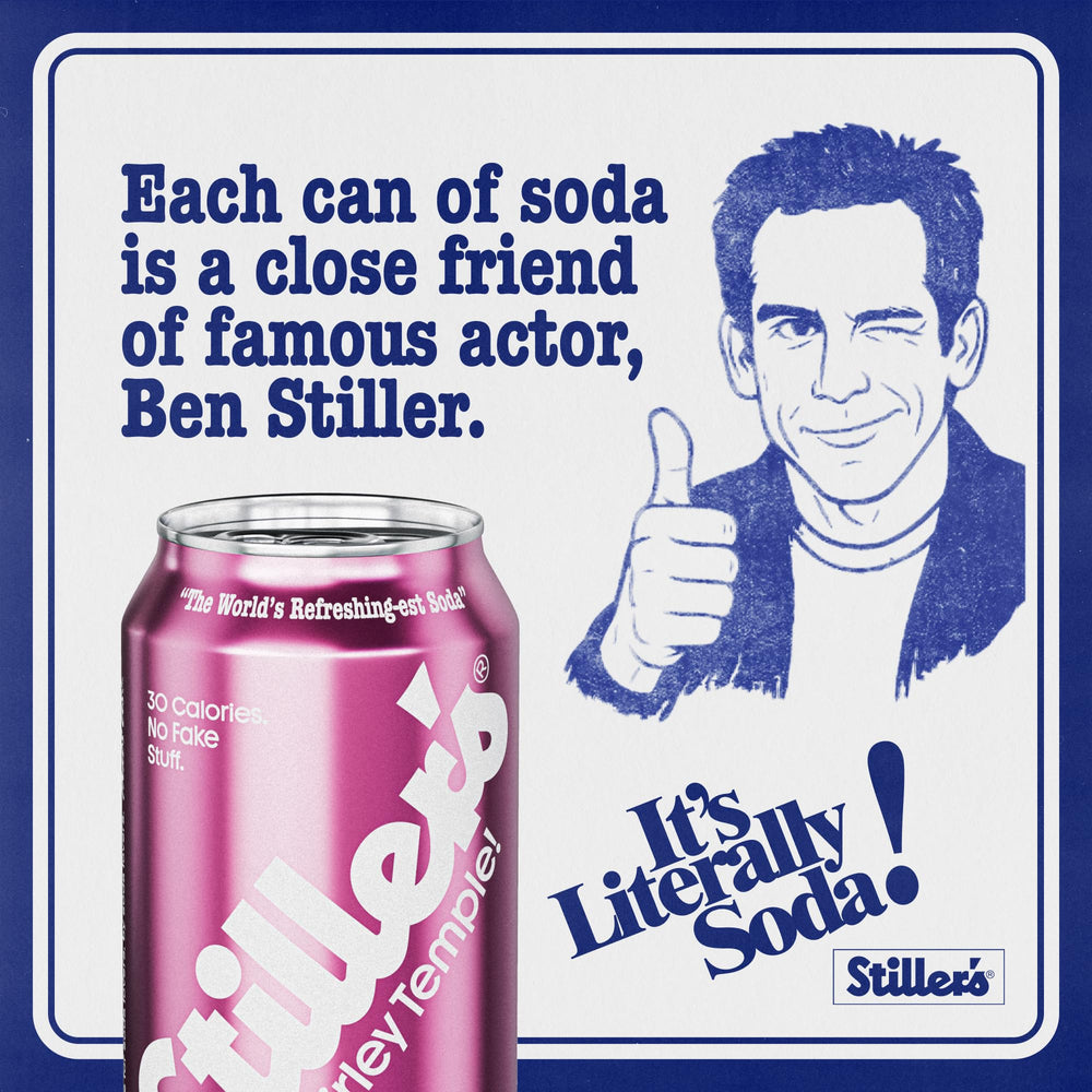 Stillers Shirley Temple bubbles up in a can, signaling a light, crisp, low-calorie option.