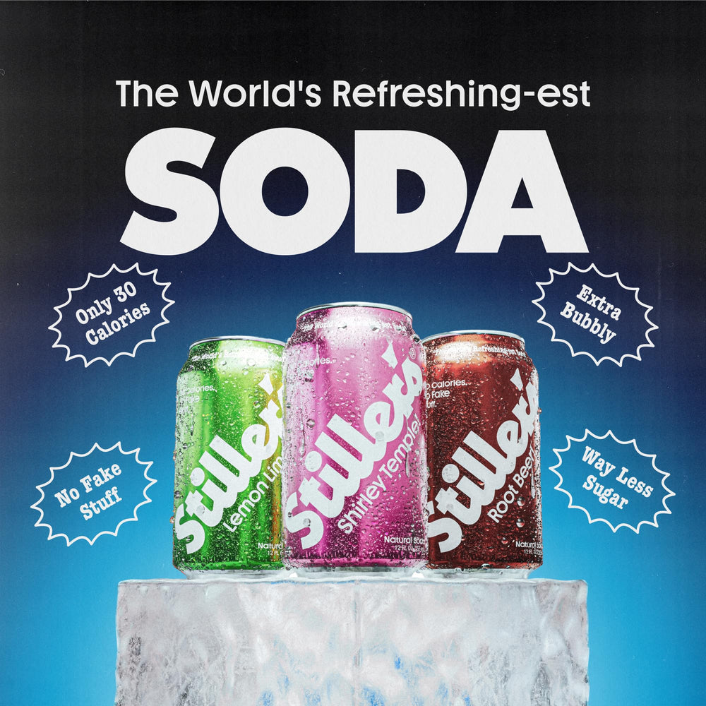 Stillers soda bubbles close-up showcasing natural ingredients and effervescence.