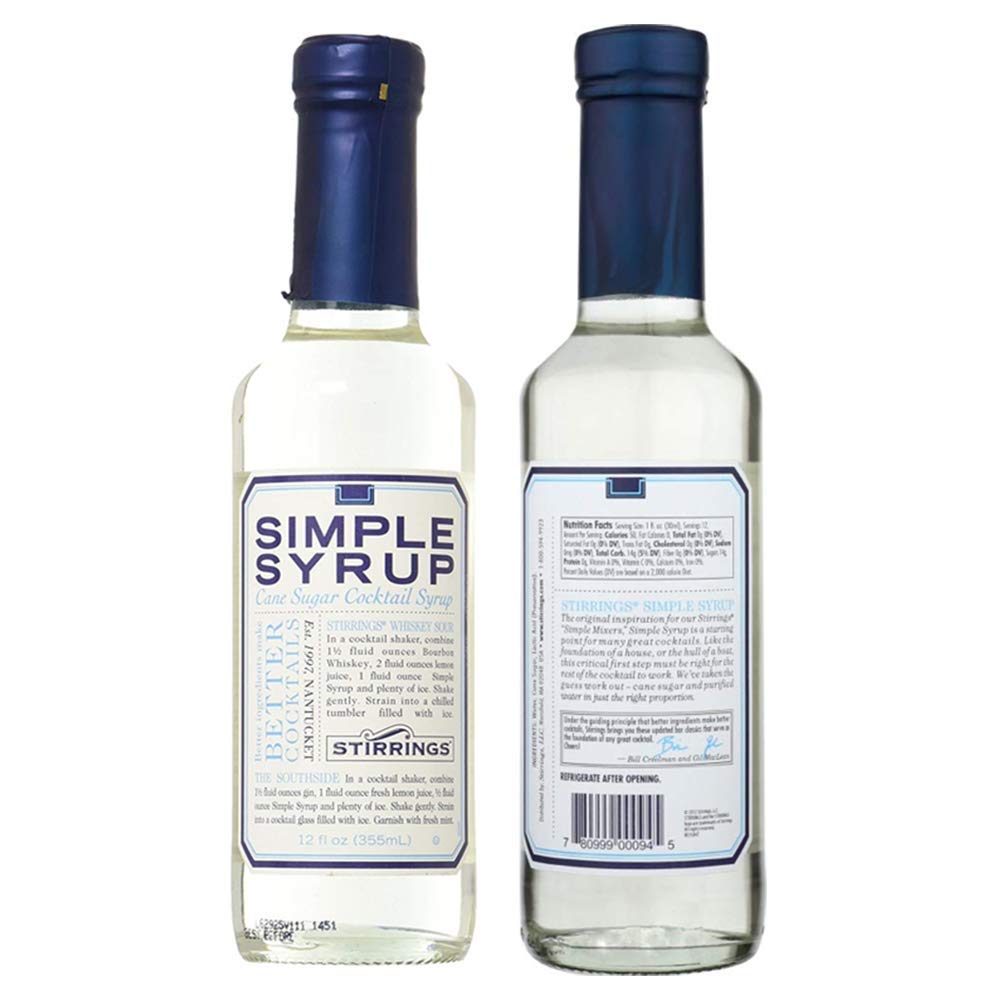 Stirrings Pure Cane Simple Syrup added to coffee for balanced sweetness.