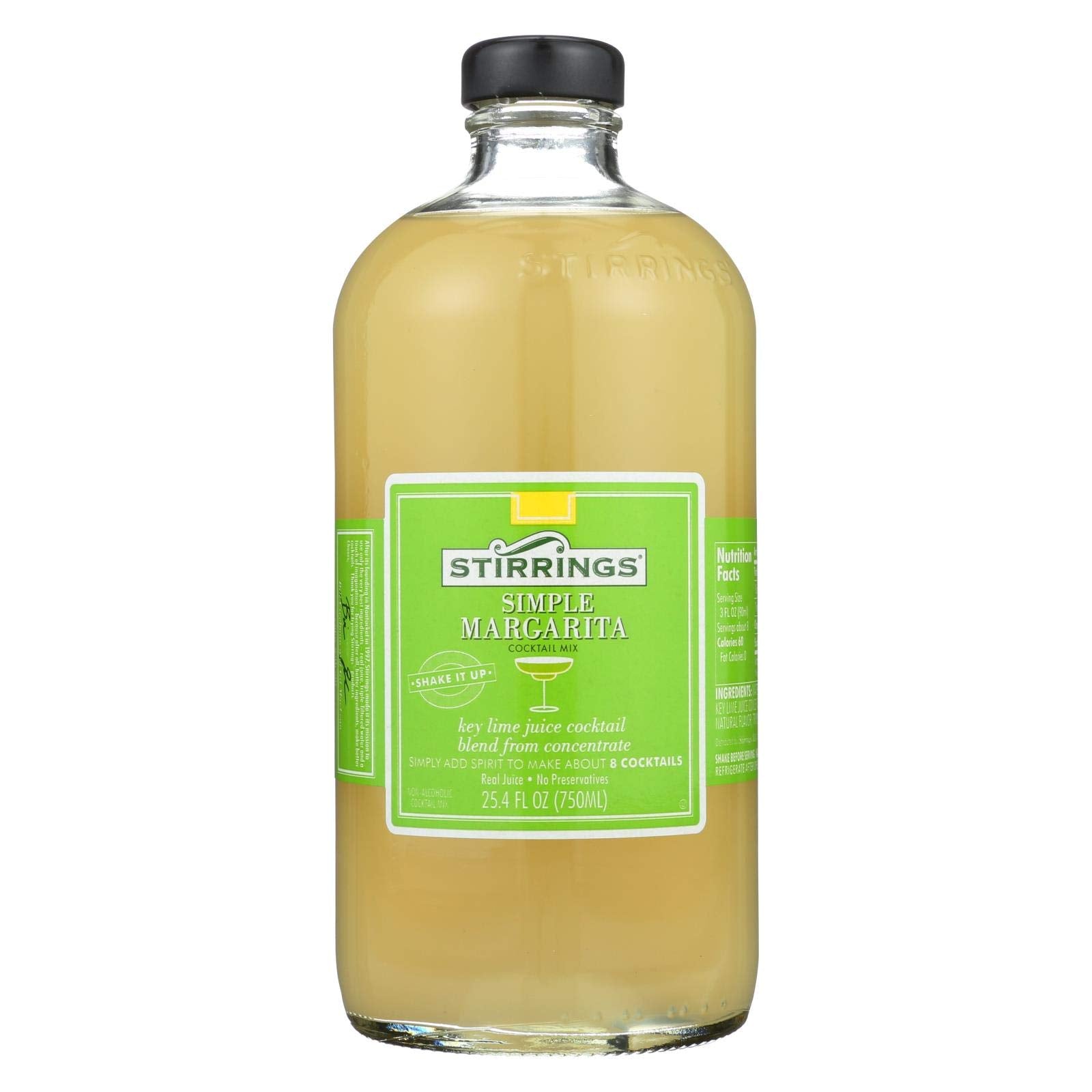 Stirrings Simple Margarita mixer bottle, ready for easy at-home margaritas.
