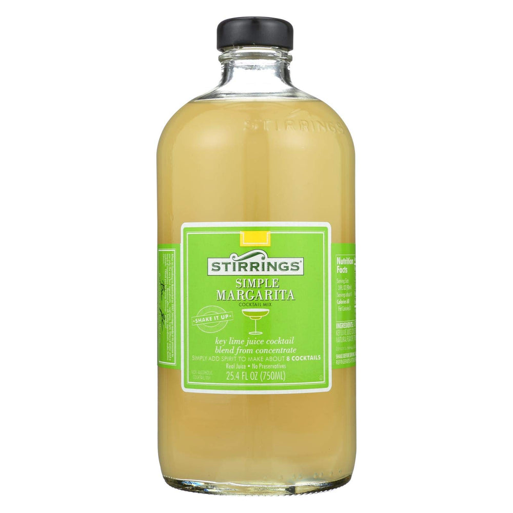 Stirrings Simple Margarita mixer bottle, ready for easy at-home margaritas.