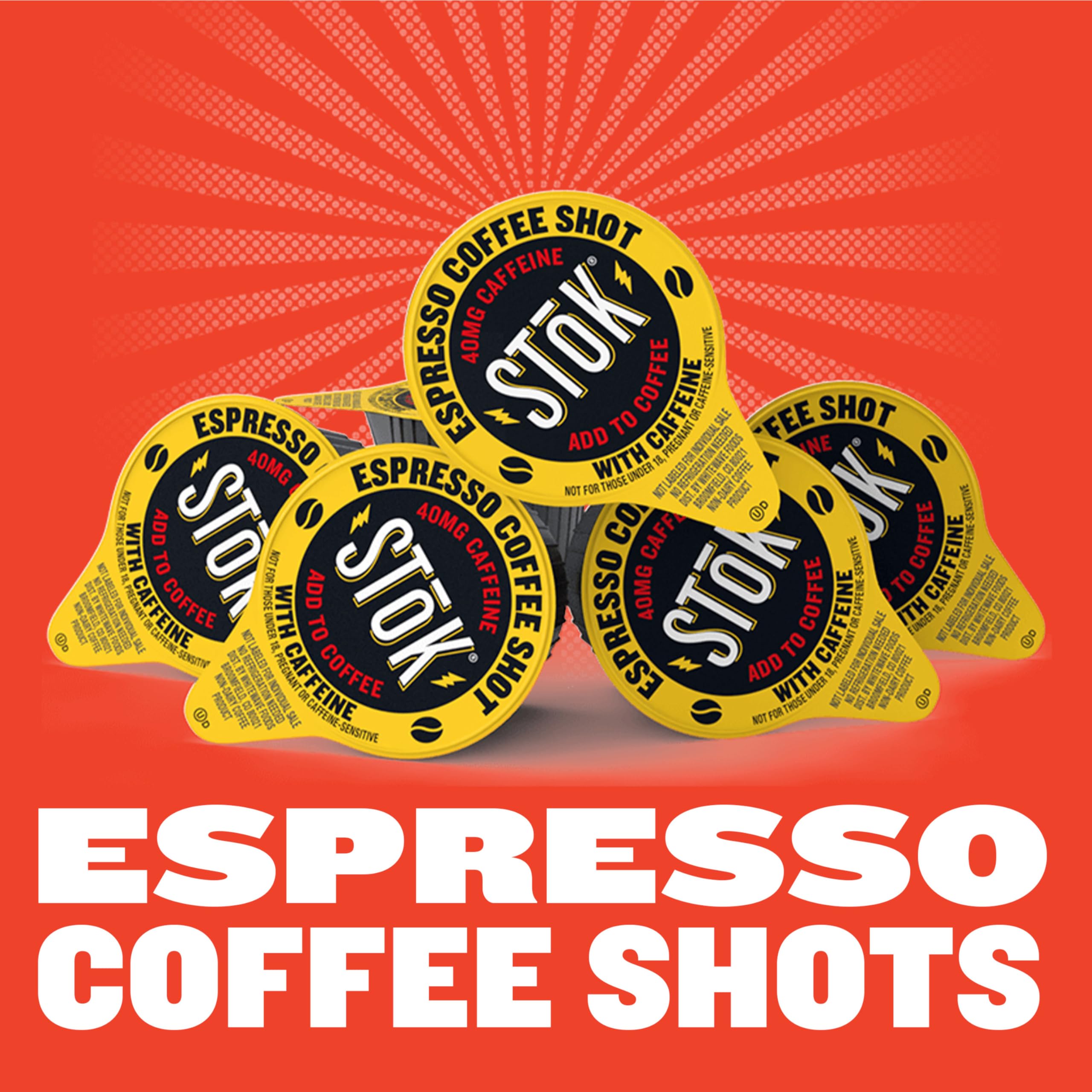 Latte-ready STOK Espresso Shots blend with milk for creamy texture.