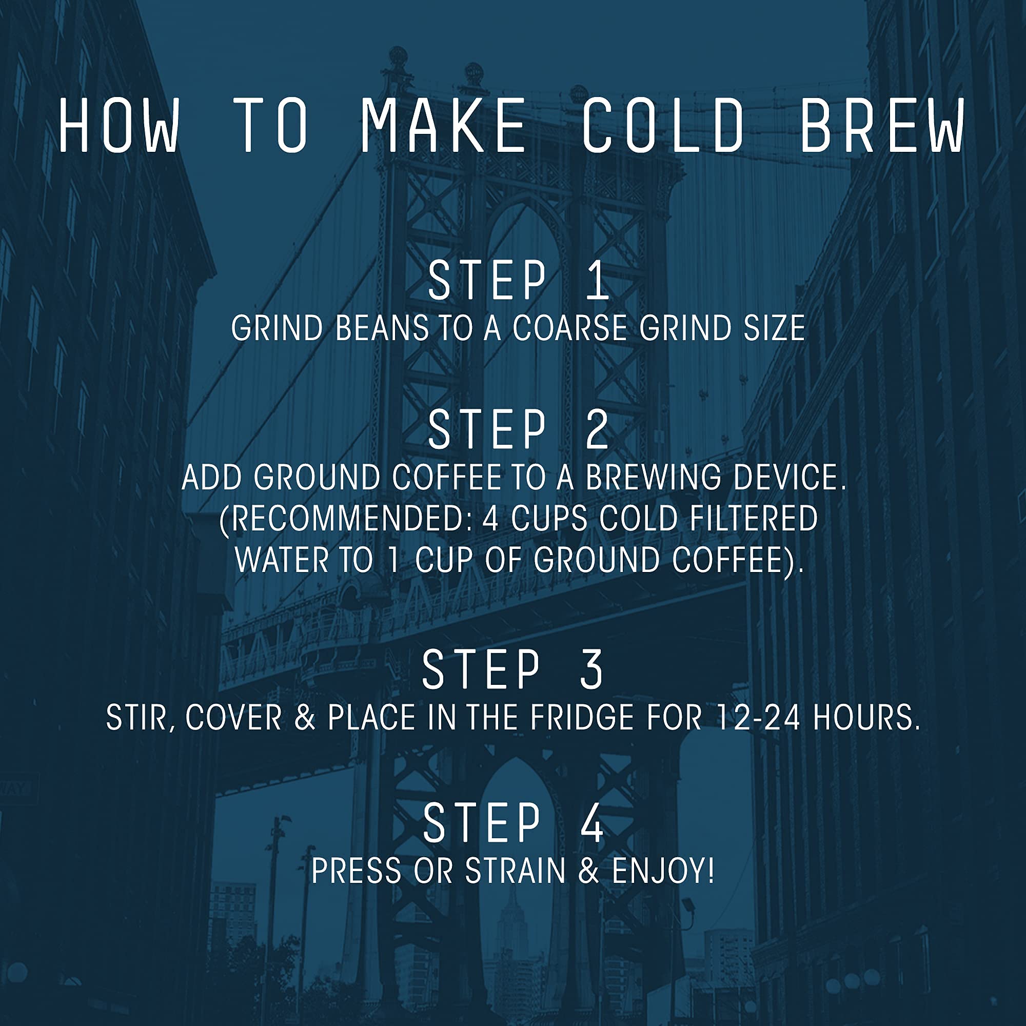 Stone Street strong-smooth blend lets you tailor strength for cold brew.