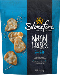 Stonefire Sea Salt Naan Crisps bite-sized convenient snack on the go