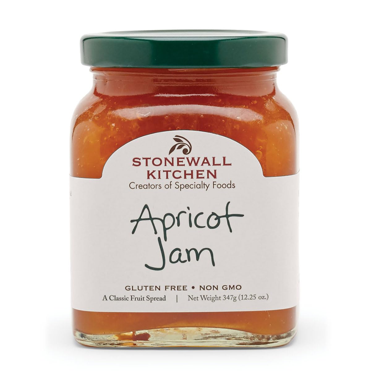 Stonewall Kitchen apricot jam jar front, a versatile pantry staple.
