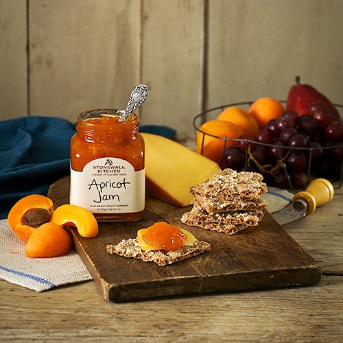Stonewall Kitchen apricot jam on toast for a fruity breakfast.