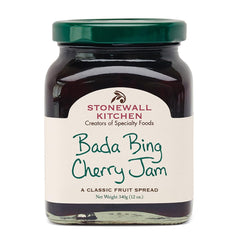 Stonewall Kitchen Bada Bing Cherry Jam in a 12oz bottle, great for breakfast spreads.