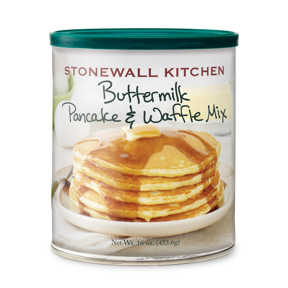 Stonewall Kitchen Buttermilk Pancake Mix package ready for quick, fluffy breakfasts.