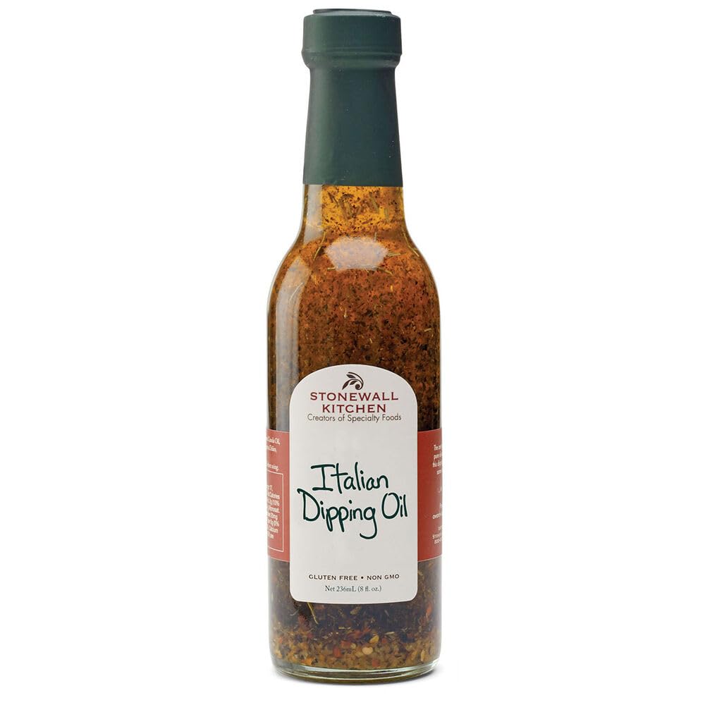 Stonewall Kitchen Italian Dipping Oil bottle ready for dipping bread and appetizers.