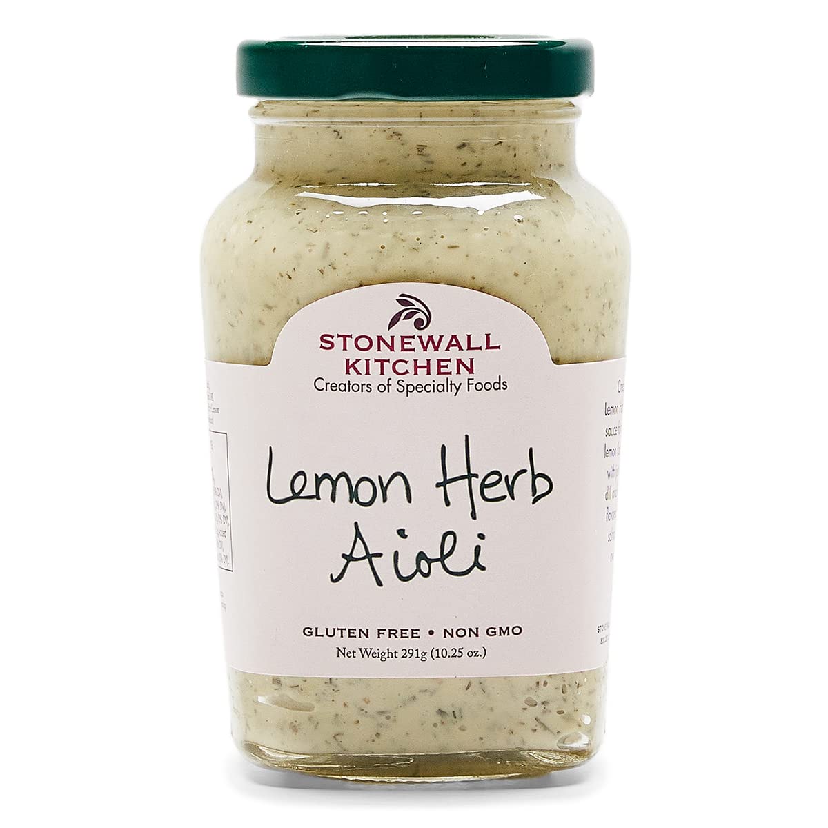 Stonewall Kitchen Lemon Herb Aioli jar front, ideal for seafood dipping