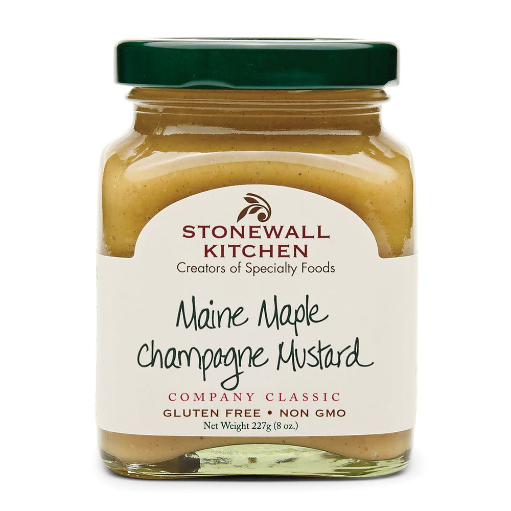 Stonewall Kitchen Maine Maple Champagne Mustard jar used as glaze for ham