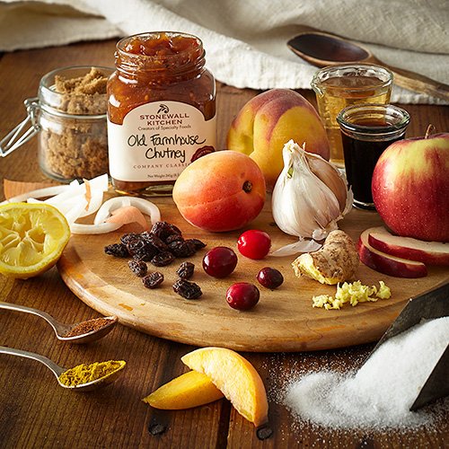 Stonewall Kitchen Old Farmhouse Chutney cheese pairing for appetizers and sandwiches.