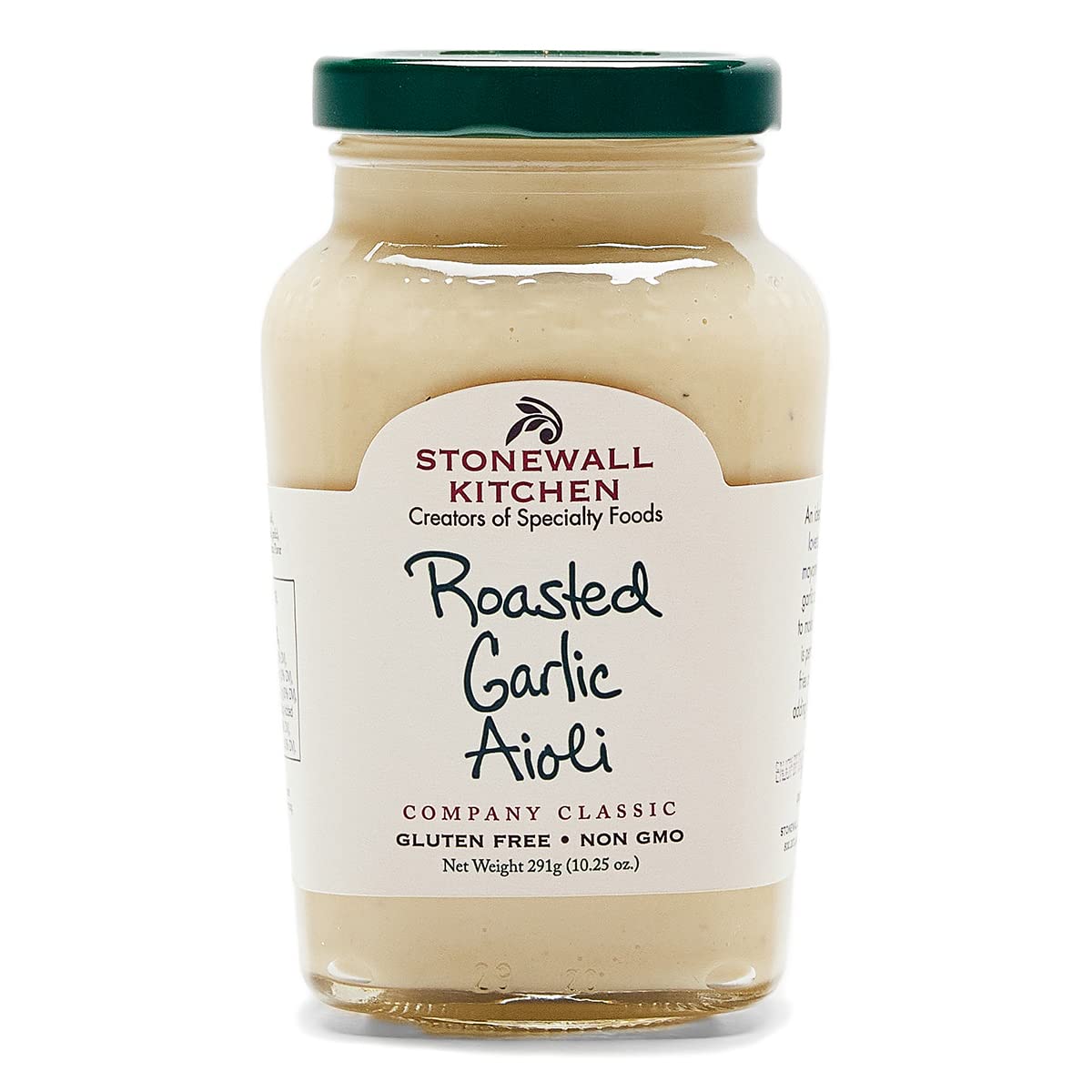 Stonewall Kitchen Roasted Garlic Aioli jar for premium dipping and spreading.
