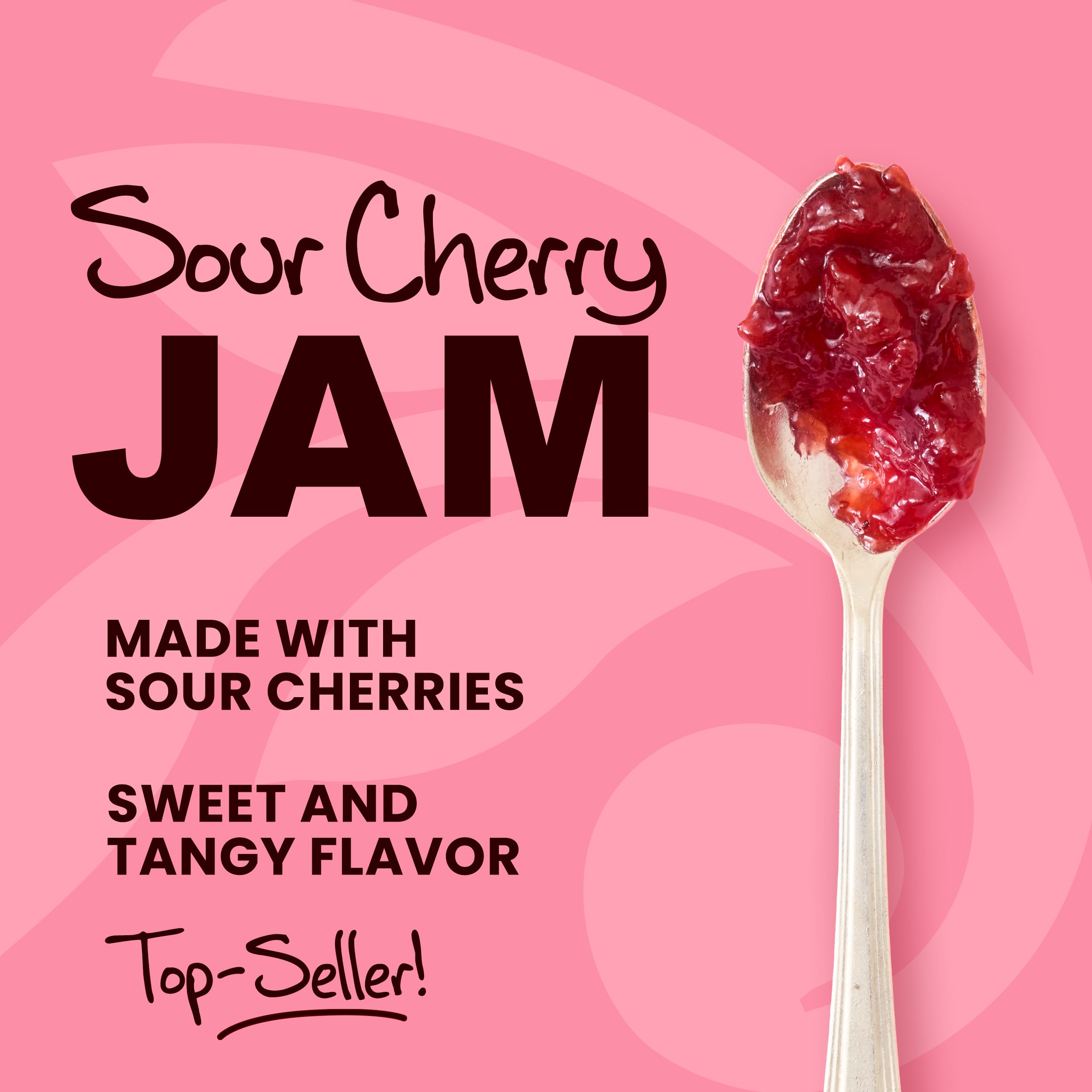 Stonewall Kitchen Sour Cherry Jam spread on toasted bread for a bright breakfast.