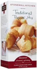 Stonewall Kitchen Traditional Popover Mix packaging shown, ideal for gifting and home brunch prep.