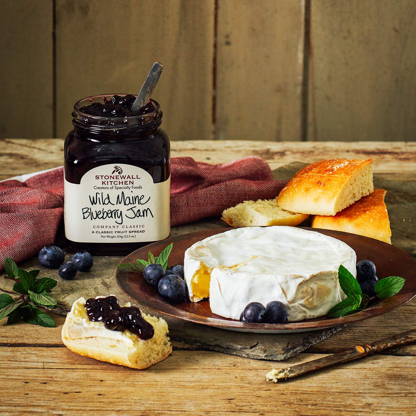 Stonewall Kitchen Wild Maine Blueberry Jam gift pack ready to share.