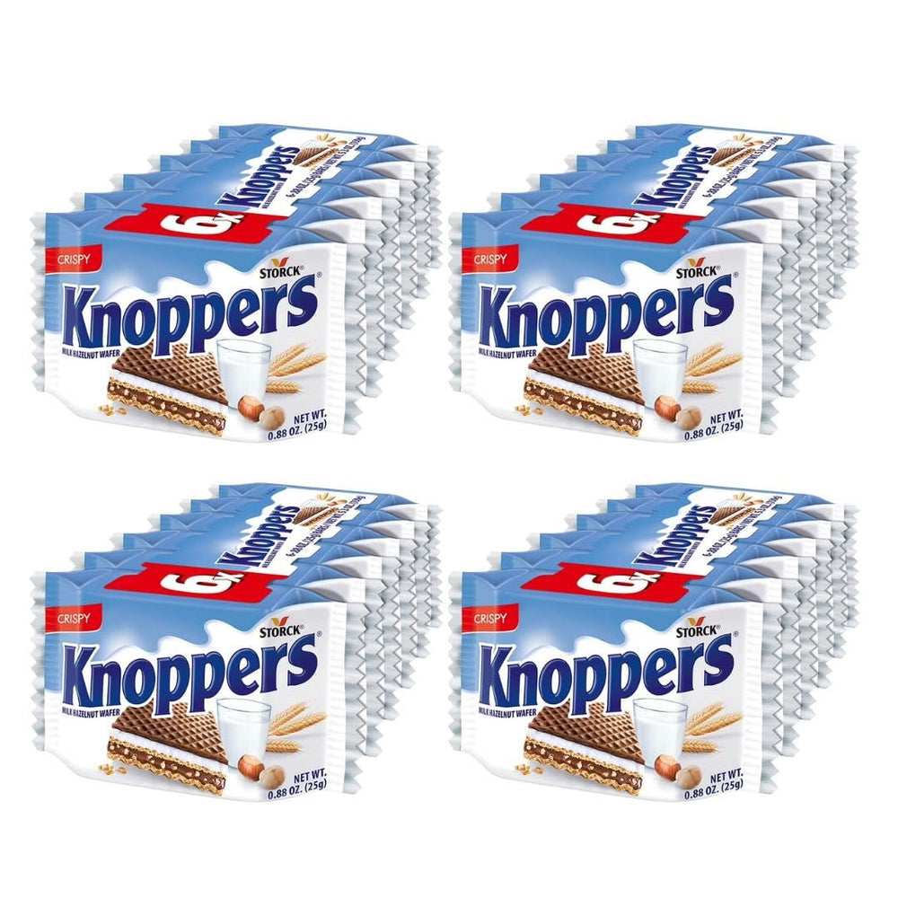 Storck Knoppers box front, ready-to-share wafer snack for lunches.