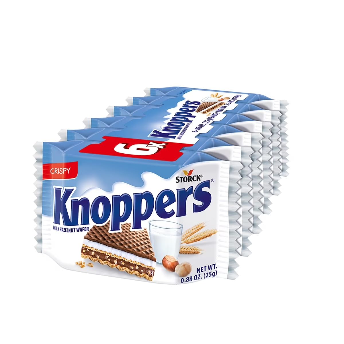 Package of Storck Knoppers case containing 24 wafers, great for stocking in your pantry.