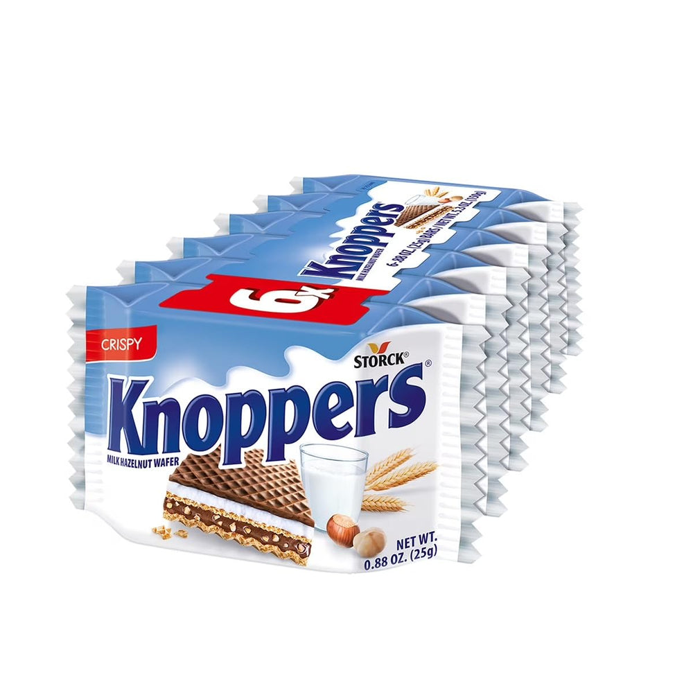 Package of Storck Knoppers case containing 24 wafers, great for stocking in your pantry.