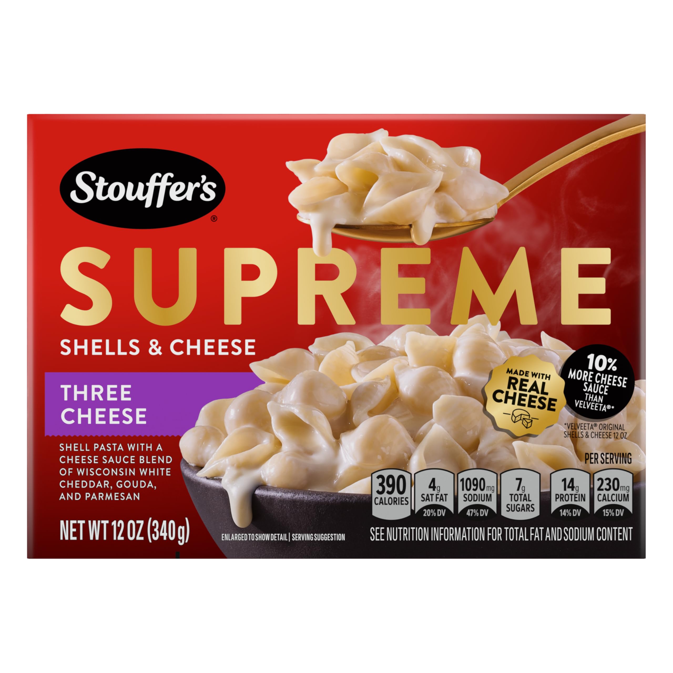 Stouffer's Supreme Shells three-cheese boxed mac and cheese, ready in minutes