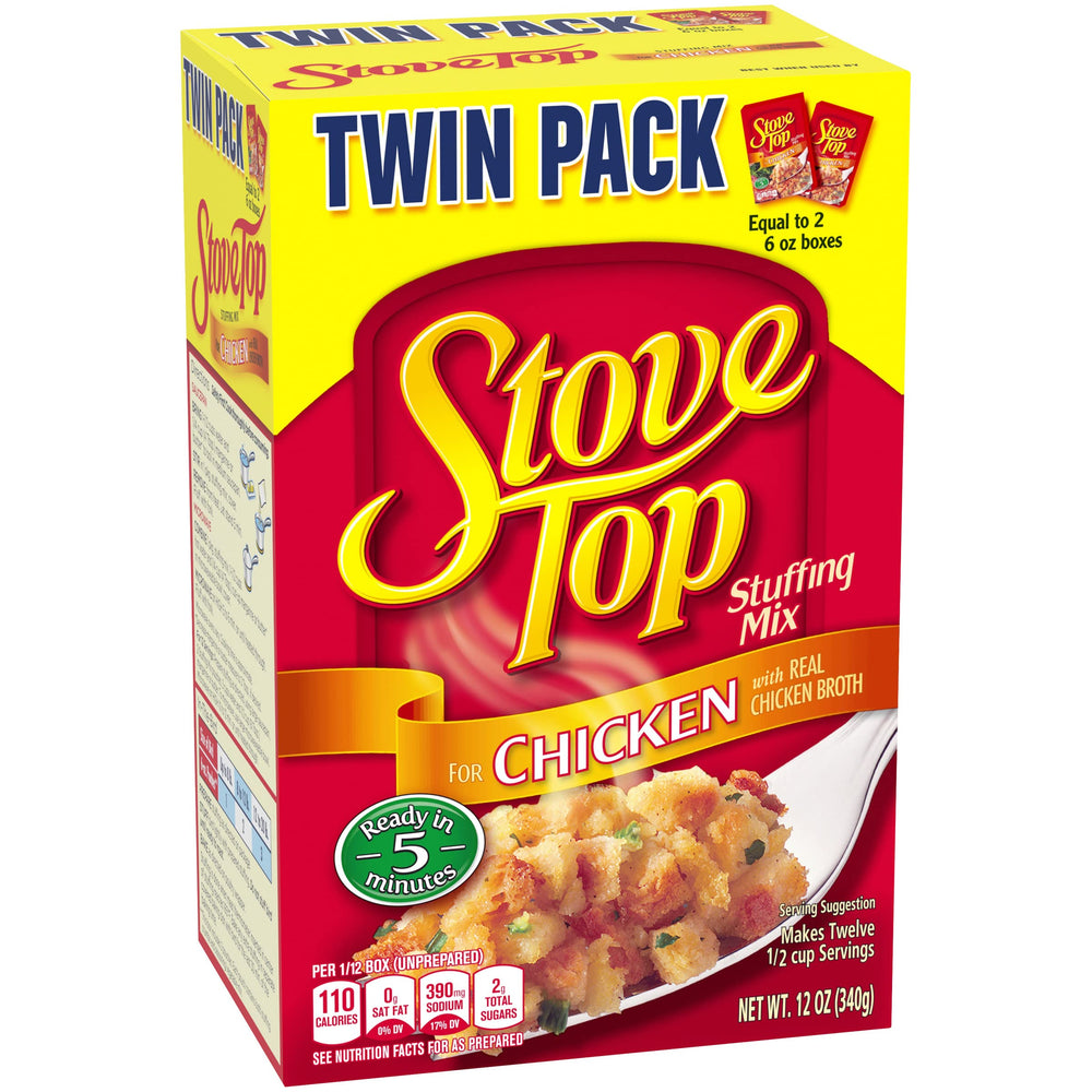 Stove Top Chicken Stuffing kitchen scene set for quick weeknight cooking.