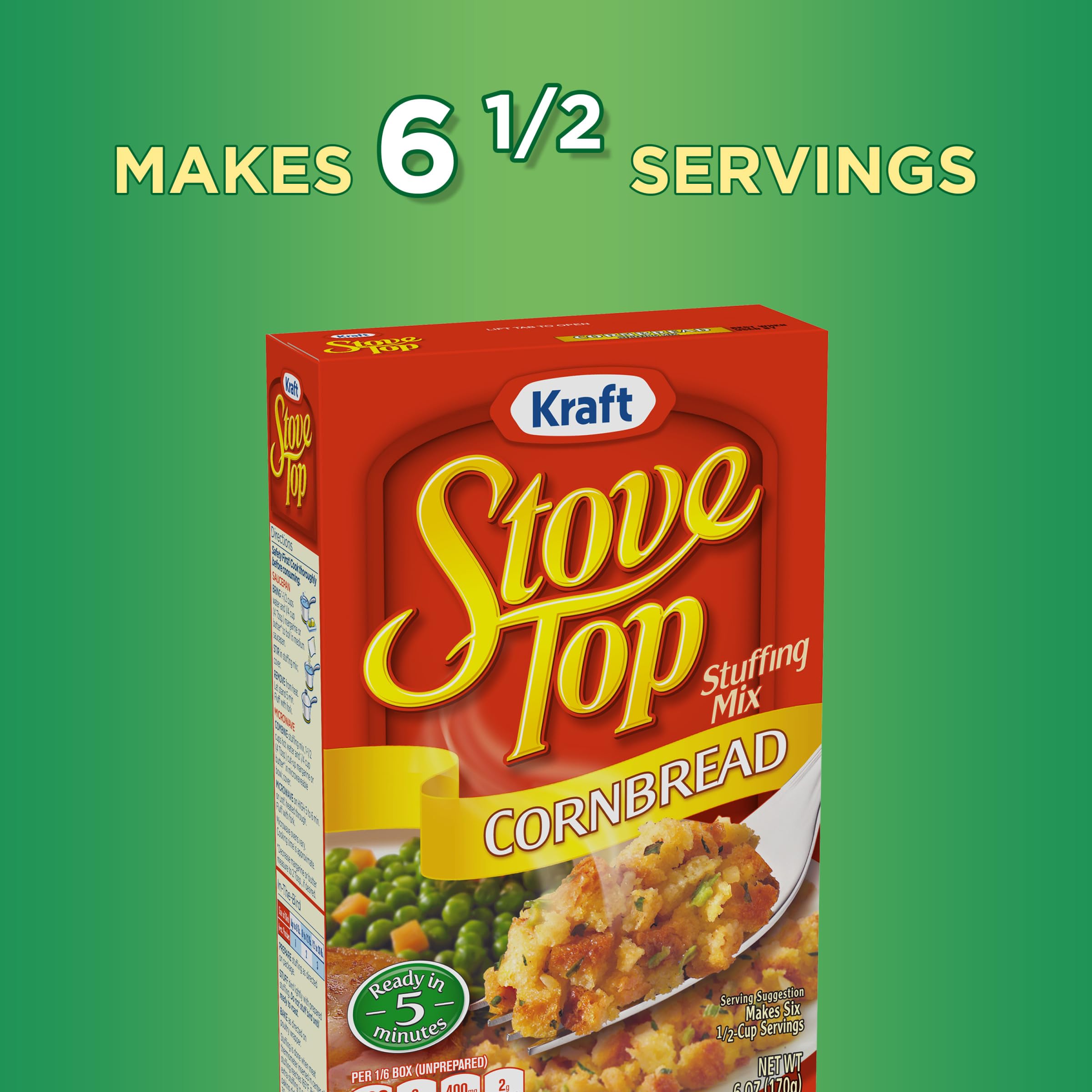 Stove Top stuffing leftovers paired with crab cakes.