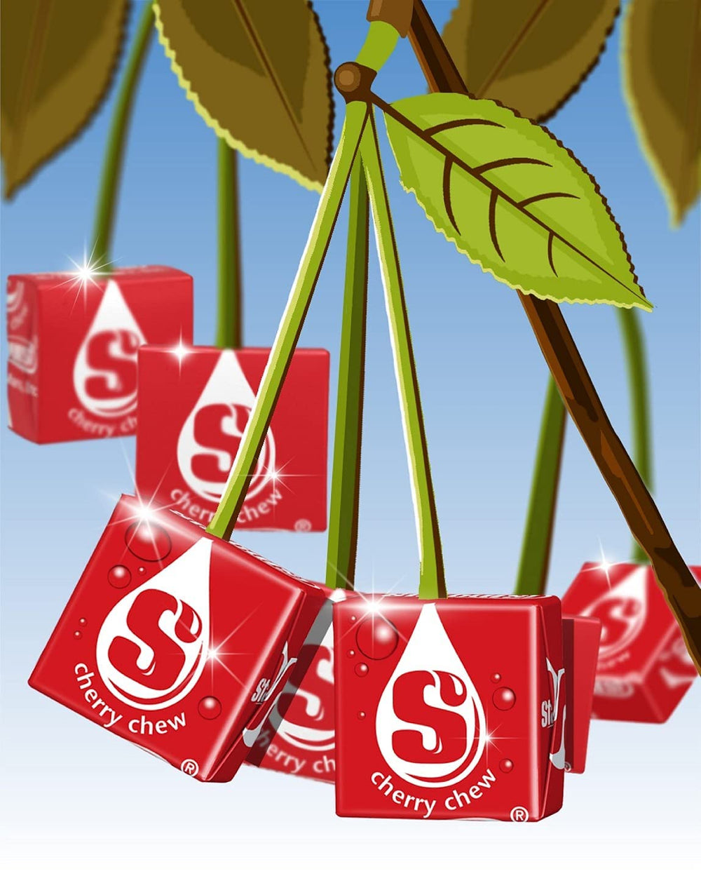 Str Burst Red Cherry serving plate illustrates party-friendly candy.
